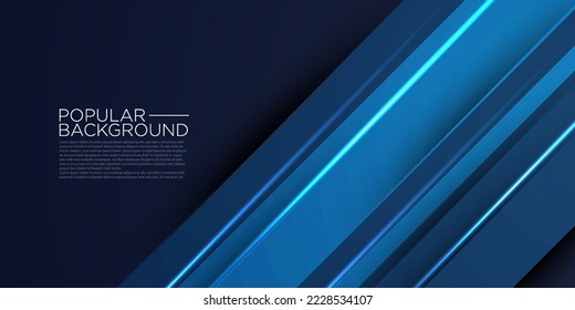 Abstract dark blue vector background with stripes and light. 3d look design. Eps10 vector