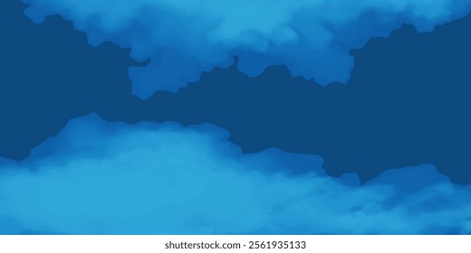 Abstract dark blue water color background. Navy Blue background with clouds, dark blue grunge texture with grainy, abstract black blue paint. vektor