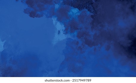 Fundo de aquarela azul escuro abstrato, Fundo de aquarela azul escuro profundo neon cósmico. Thunderstorm relâmpago noite céu textura multi cor água cor pintura ilustração,