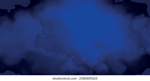 Abstract dark blue watercolor background. Navy Blue background with clouds, dark blue grunge texture with grainy, Black blue abstract watercolor.