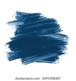 Abstract dark blue watercolor brush stroke on white background