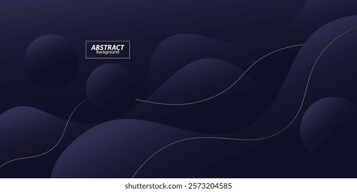 Abstract dark blue wave background with colored gradient design. Simple background design with abstract geometric pattern for banner, flyer, presentation and business card. Vector eps10