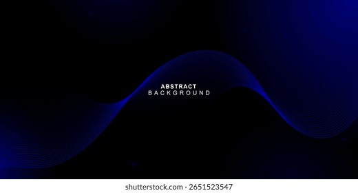Abstract dark blue wave background with soft light streaks and fluid motion. Sophisticated and professional design great for tech, finance, or corporate materials.