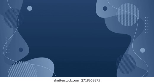 Abstract dark blue wave background with geometric shapes, modern minimalist wallpaper, suitable for templates, banners, business ads, covers, presentations, web, pages and more