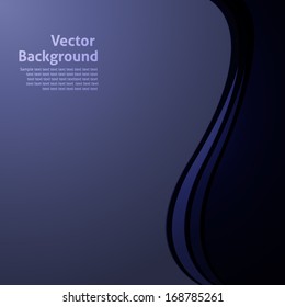 Abstract dark blue waves vector background
