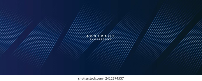 Abstract Dark Blue Waving circles lines Technology Background. Modern gradient with glowing lines shiny geometric shape and diagonal, for brochure, cover, poster, banner, website, header