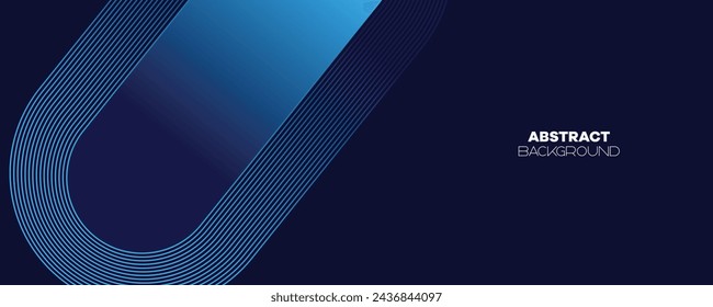 Abstracto Azul oscuro Ondeando líneas de líneas Tecnología Banner de fondo. Moderno degradado azul marino con líneas brillantes forma diagonal geométrica brillante para folleto, cubierta, póster, banner, sitio web, encabezado
