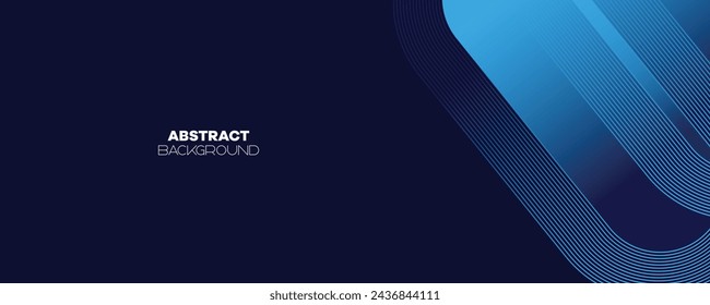 Abstracto Azul oscuro Ondeando líneas de líneas Tecnología Banner de fondo. Moderno degradado azul marino con líneas brillantes forma diagonal geométrica brillante para folleto, cubierta, póster, banner, sitio web, encabezado