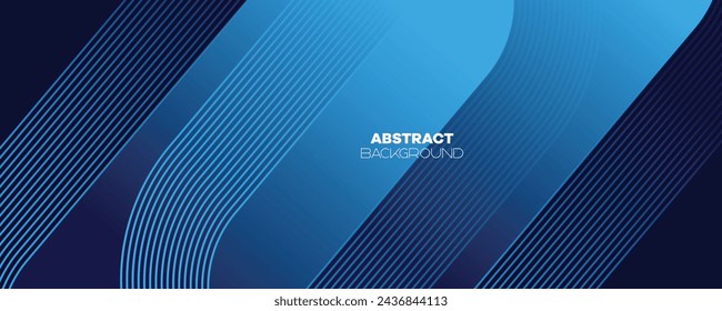 Abstracto Azul oscuro Ondeando líneas de líneas Tecnología Banner de fondo. Moderno degradado azul marino con líneas brillantes forma diagonal geométrica brillante para folleto, cubierta, póster, banner, sitio web, encabezado