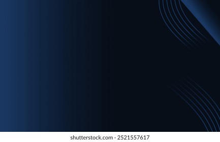 Abstract Dark Blue Waving circles lines Technology Background.