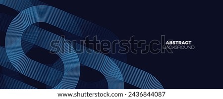 Abstract Dark Blue Waving circles lines Technology Banner Background. Modern Navy Blue gradient with glowing lines shiny geometric diagonal shape for brochure, cover, poster, banner, website, header