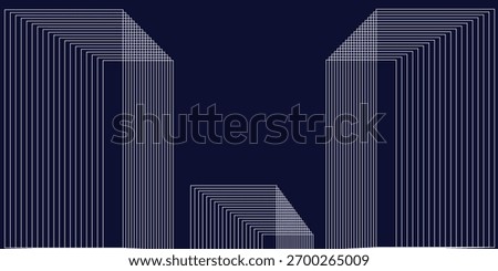 Abstract Dark Blue Waving circles lines Technology Banner Background. Modern Navy Blue gradient with glowing lines shiny geometric diagonal shape for brochure, cover, poster, banner, website, header