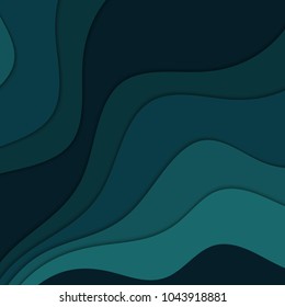 Abstract dark blue wavy background. Background with waves.
