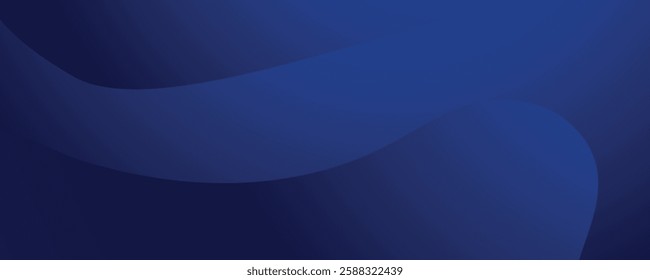 Abstract dark blue wavy background with smooth gradients. Perfect for business presentations, website banners, or elegant digital wallpapers
