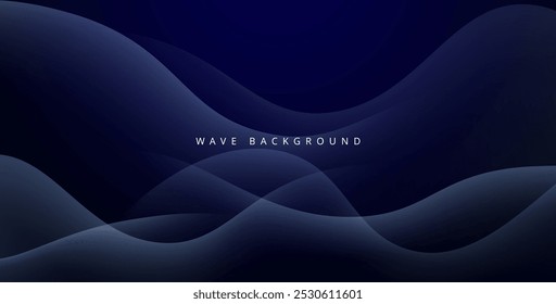 abstract dark blue wavy dynamic light shape decoration background. eps10 vector
