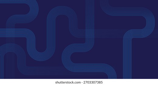 Fondo Abstractas de Tecnología de líneas de bobinado azul oscuro