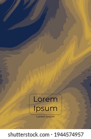 An abstract dark blue and yellow background. Halftones of yellow, transparency and layout. Can be used for book cover, business broshure, flyer. A4, vector, eps10.