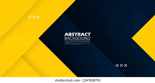 Abstract dark blue and yellow square theme overlaps background for graphics design .Eps10 vector