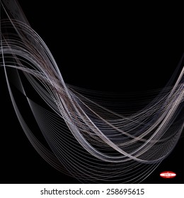 abstract dark bronze line brown wave dark ginger band on black background vector