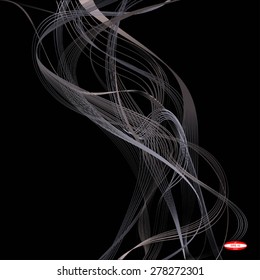 abstract dark bronze line brown wave dark ginger band isolated on black background vector