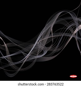 abstract dark bronze line brown wave dark ginger band isolated on black background vector
