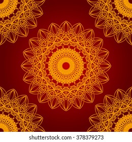 Abstract  dark brown background mandala pattern