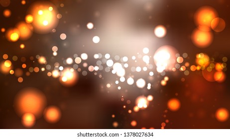 Abstract Dark Brown Bokeh Lights Background