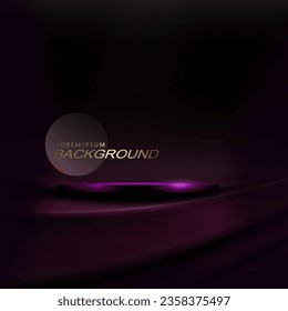 Abstract dark brown composition with round podium.