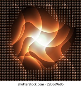 Abstract dark brown curves background with dots