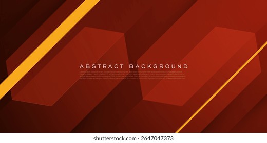 Abstract dark brown dynamic color shapes overlap background. Trendy background pattern design with orange diagonal lines. Eps10 vector
