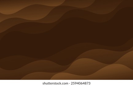 Abstract dark brown fluid wave background. Modern dynamic wallpaper. Template banner background for sales, ads, events, business, websites, pages and others