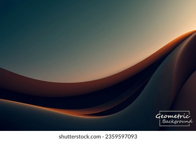 Abstract dark brown geometric background. Dynamic shapes composition. Vector illustration.