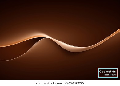 Abstract dark brown geometric background. Dynamic shapes composition. Vector illustration.