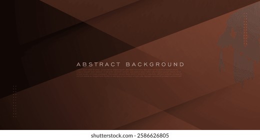 Abstract dark brown geometric overlap square pattern with shadow. Realistic banner background. Eps10 vector