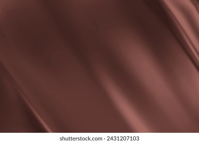 Abstract dark brown gradient background. Minimalistic subtle wavy brown silk texture. 3D vector illustration.