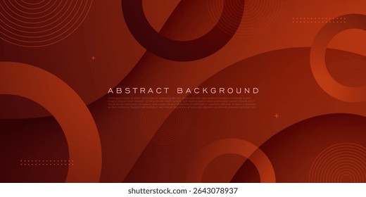 Abstract dark brown gradient dynamic color background. Simple circle shapes geometric pattern with shadow design. Eps10 vector
