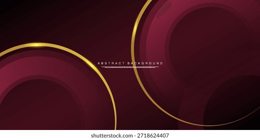 Abstractas Vector de Plantilla de fondo de lujo marrón oscuro con líneas de sombra y oro. Fondo futurista con diseño de patrón simple. Vector Eps10