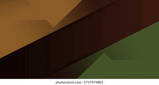 Abstractas marrón oscuro superposición verde triángulo Formas patrón elemento concepto diseño de fondo. Estilo de Anuncio futurista. Fondo fresco del marco. Vector Eps10
