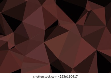 Abstractas fondo poligonal de color marrón oscuro bajo poli con patrón triangular geométrico para proyectos de Diseño gráfico.