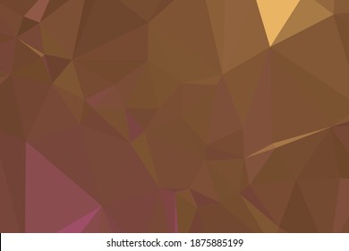 Abstract Dark Brown Polygonal Space Background. Geometric Polygonal background molecule and communication. Concept of science, chemistry, biology, medicine, technology.
