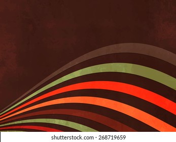 Abstract dark brown retro background with wavy lines