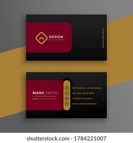 abstract dark business card modern template design