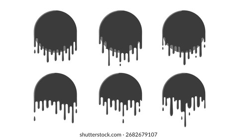 Abstract dark circles with dripping effect illustration.