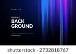 Abstract Dark Color Background with Blue and Purple Light Rays. Vertical Illumination Streaks. Backdrop for Branding, Web, Covers, Ad, Presentations, Posters, Digital Design or Graphics. Vector image