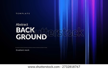 Abstract Dark Color Background with Blue and Purple Light Rays. Vertical Illumination Streaks. Backdrop for Branding, Web, Covers, Ad, Presentations, Posters, Digital Design or Graphics. Vector image