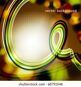 Abstract dark color background with curl at spotlight. Vector