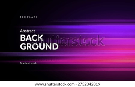 Abstract Dark Color Background with Purple Neon Light Rays. Vibrant Illumination Streaks. Backdrop for Branding, Web, Covers, Ad, Presentations, Posters, Digital Design or Graphics. Vector image