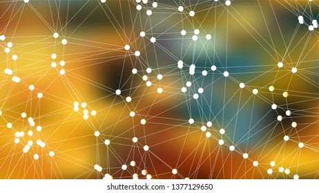 Abstract Dark Color Connected Lines and Dots Background