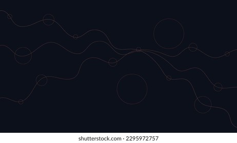 Abstract dark color simple line with polka ball background