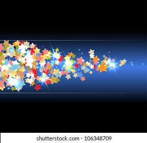 abstract dark color stars vector background